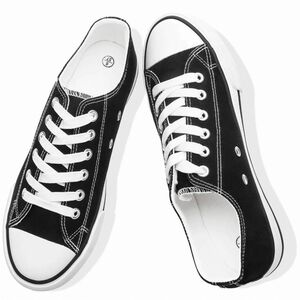 Black and White Low-Top Sneakers